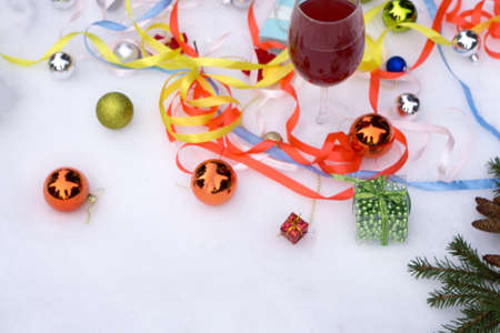 gift box near the Christmas tree. with copy spaceの写真素材