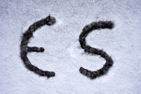 Close-Up of american US dollars and eurosの写真素材