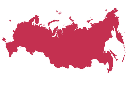 Russia map red color to isolate .の写真素材