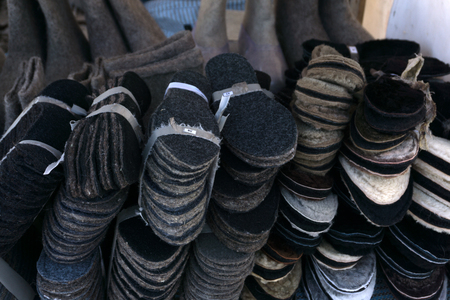 insole for shoes on a white backgroundの写真素材