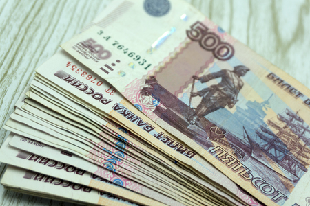 A five hundred euro banknotes in handの写真素材