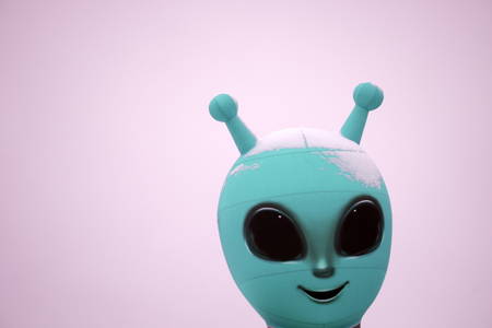 clothing design concept - handsome man in blank green t-shirtの写真素材