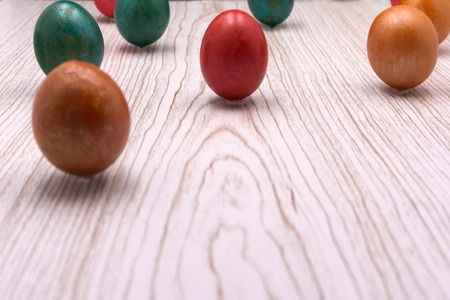 Pattern made of pink eggs on pastel blue background. Minimal food conceptの写真素材