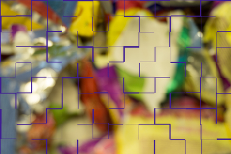 Black and white vintage ceramic tiles wall decoration. Mosaic pattern for design and fashionの写真素材