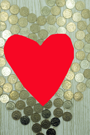 euro coins on color backgroundの写真素材