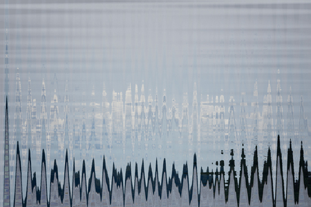 corrugated glass with asian begonia flowers pattern - close upの写真素材