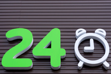24 hours delivery sign. Computer generated 3D photo rendering.