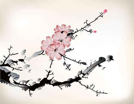 blossom paintingのイラスト素材