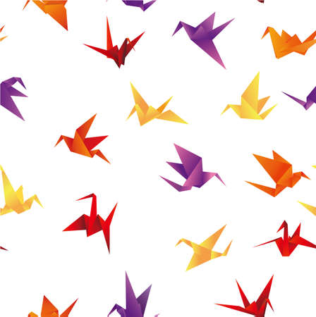seamless paper bird backgroundのイラスト素材