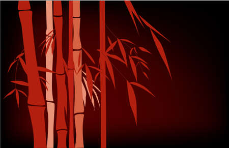Red Chinese bamboo hand drawing のイラスト素材