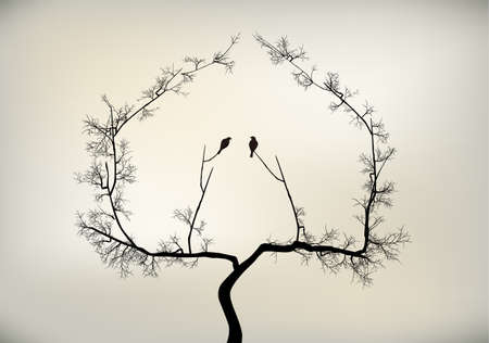 birds and treeのイラスト素材