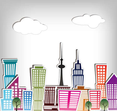 City buildingsのイラスト素材