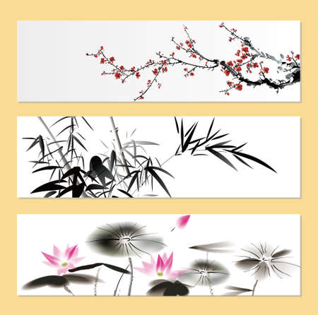 nature paintingのイラスト素材