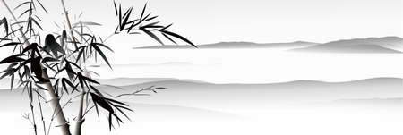 landscape paintingのイラスト素材