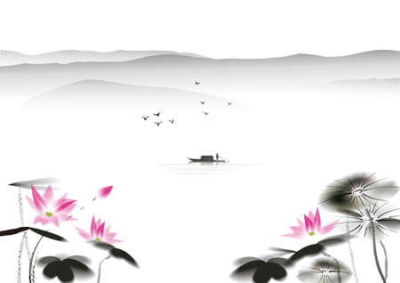 Chinese paintingのイラスト素材