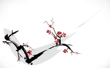 blossom paintingのイラスト素材