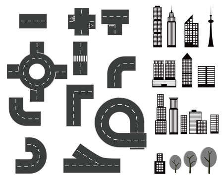 city elementsのイラスト素材