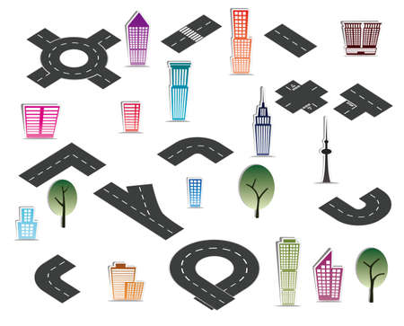 city elementsのイラスト素材