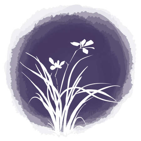 ink drop flowerのイラスト素材