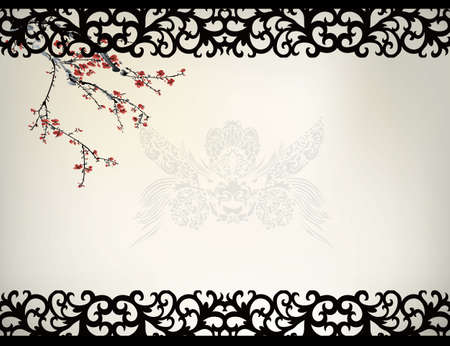 Chinese window frameのイラスト素材