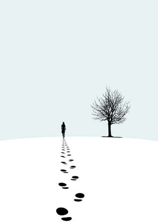 snow footprintのイラスト素材