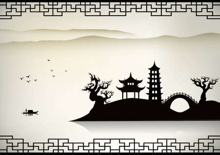 China landscapeのイラスト素材