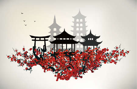 China cityのイラスト素材