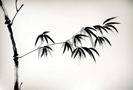 ink painted bambooのイラスト素材