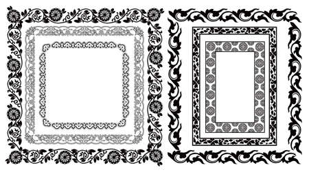floral frameのイラスト素材