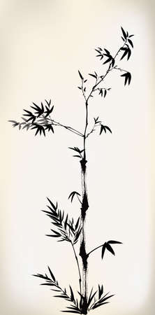 ink painted bambooのイラスト素材
