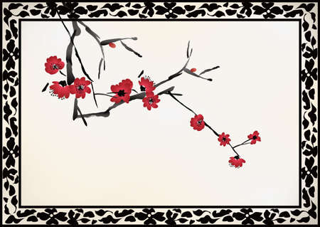 Chinese window frameのイラスト素材