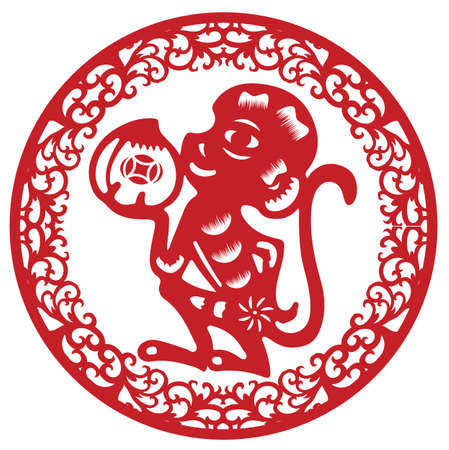 paper cut monkeyのイラスト素材