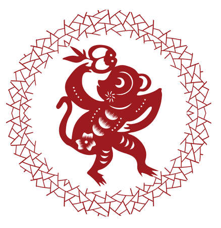paper cut monkeyのイラスト素材