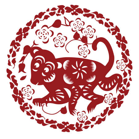 paper cut monkeyのイラスト素材