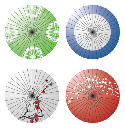 Japanese umbrellaのイラスト素材