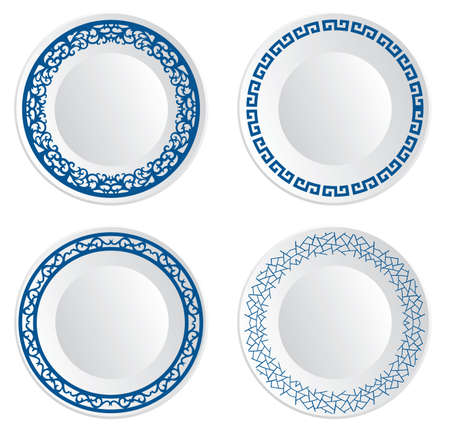 Chinese porcelain plateのイラスト素材