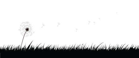 Grass and dandelionのイラスト素材