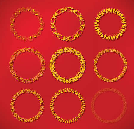 chinese frameのイラスト素材