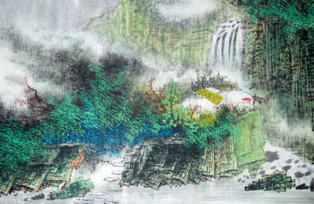 Chinese traditional painting of landscapeの写真素材