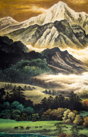 Chinese traditional painting of landscapeの写真素材