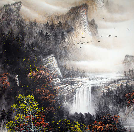 Chinese traditional painting of landscapeの写真素材