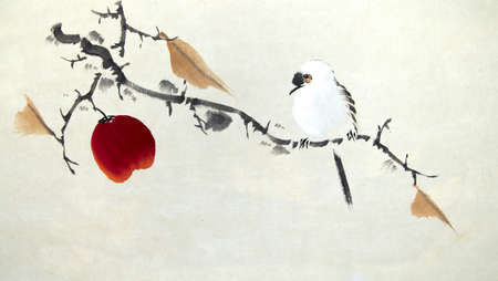 Chinese traditional painting of birdsの写真素材