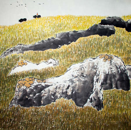 Chinese traditional painting of landscapeの写真素材