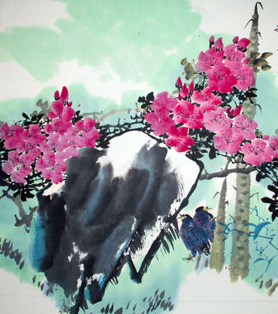 Chinese traditional painting of flowersの写真素材