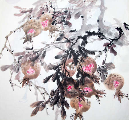 Chinese traditional painting of flowersの写真素材