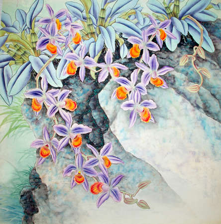 Chinese traditional painting of flowersの写真素材