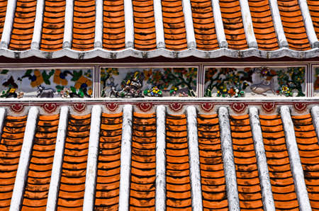 Roof of Wat Arun Bangkok Thailandの写真素材