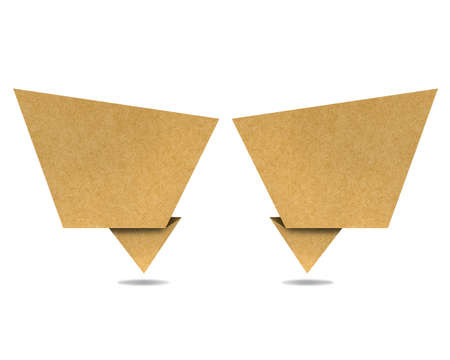 Talk tag recycled paper craft for make note stick on white background.の写真素材