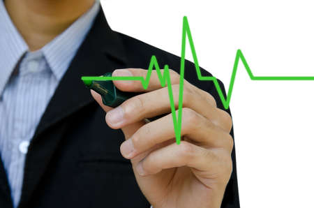 Hand drawing heartbeat symbol.