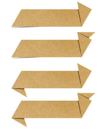 Label recycled paper craft for make note stick on white background.の写真素材